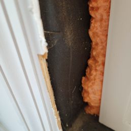 Damaged wood trim. Damaged wood trim.