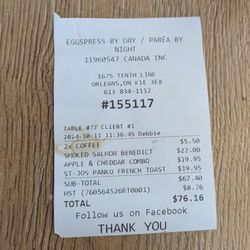 Eggspress - Guest check