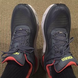 Croton Running Company - Hoka One One Bondi 7 on a pair of very happy feet