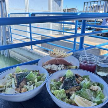Fish - Black Cod Caesar Salads, Dungeness crab roll, sangria, and Chardonnay - Seafood Near Me - Sausalito, California Fish - Black Cod Caesar Salads, Dungeness crab roll, sangria, and Chardonnay - Seafood Near Me - Sausalito, California