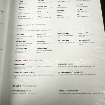 The Roll - Menu 1/23/26 - Japanese Near Me - San Francisco, California