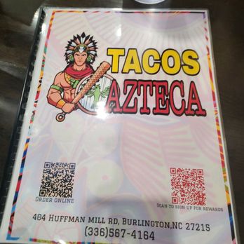 Tacos Azteca - Menu cover - Tacos Near Me - Burlington, North Carolina Tacos Azteca - Menu cover - Tacos Near Me - Burlington, North Carolina