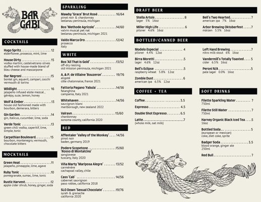 Menu photo 7 Bar Gabi Hazel Park, MI
