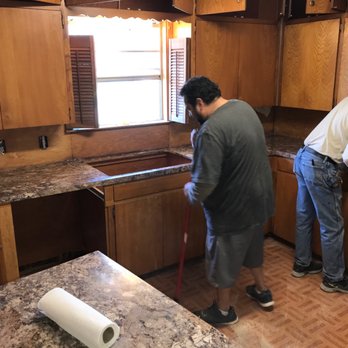 Creative Surfaces - Tim and his assistant installing our laminate countertops. - General Contractors Near Me - Temple, Texas Creative Surfaces - Tim and his assistant installing our laminate countertops. - General Contractors Near Me - Temple, Texas
