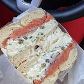 Hand Rolled Bagels - Everything bagel, scallion cc, lox, capers and red onion - Bagels Near Me - New Hyde Park, New York Hand Rolled Bagels - Everything bagel, scallion cc, lox, capers and red onion - Bagels Near Me - New Hyde Park, New York