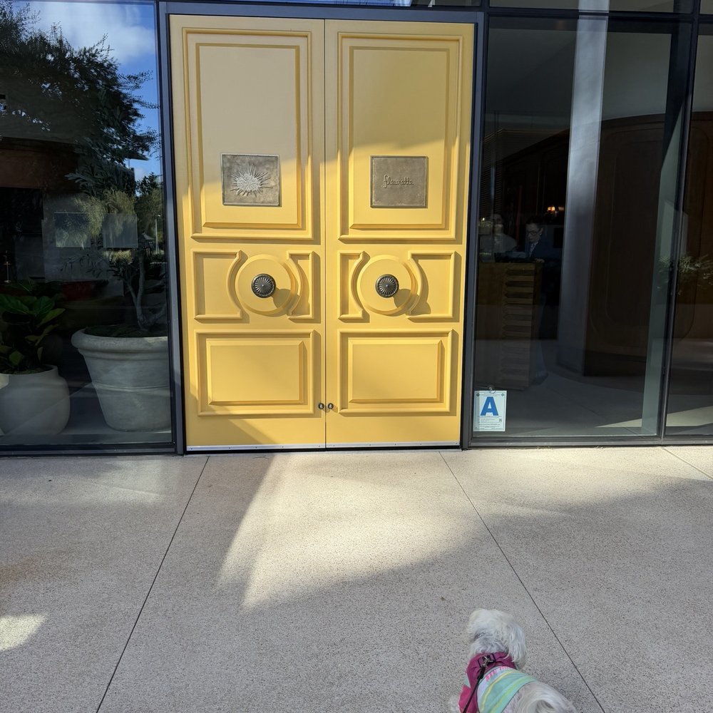 Fleurette - Canary yellow doors to Fleurette - French Near Me - San Diego, California