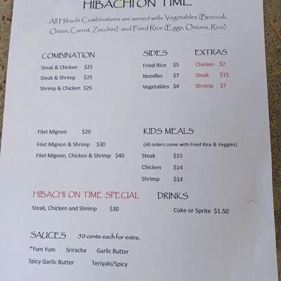 Menu photo 3 Hibachi On Time San Bernardino, CA Menu photo 3 Hibachi On Time San Bernardino, CA