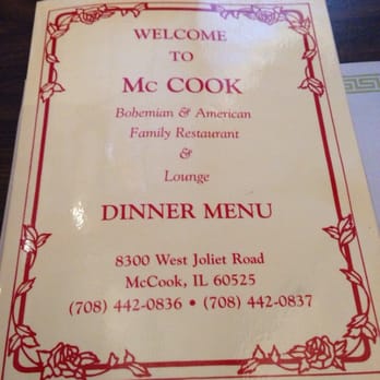 McCook Bohemian Restaurant & Lounge - Menu - Czech Near Me - Mc Cook, Illinois McCook Bohemian Restaurant & Lounge - Menu - Czech Near Me - Mc Cook, Illinois
