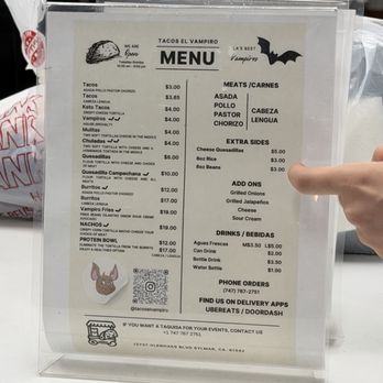 Tacos El Vampiro - Menu - Mexican Near Me - Sylmar, California Tacos El Vampiro - Menu - Mexican Near Me - Sylmar, California