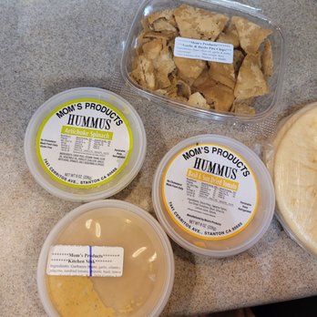 Mom's Products - Hummus and pita delight - Mediterranean Near Me - Stanton, California