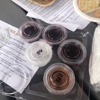 Torr Na Lochs - Wine tasting- there are actually 6 tastings. I took the picture after the first 2 tastings - Wineries Near Me - Burnet, Texas