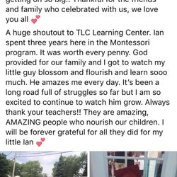 TLC Learning Center - I am so grateful for the Staff at TLC Learning Center in Crest Hill. My grandson attended from 2yrs old until 6 yrs old. Safe environment.