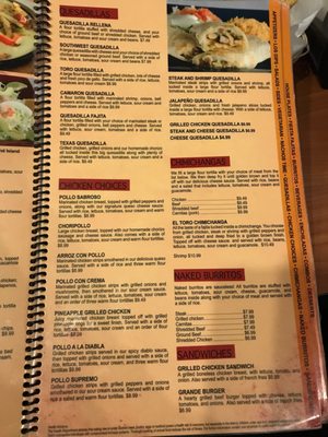 Menu photo 7 El Toro Cantina Authentic Mexican Restaurant Brownsburg, IN
