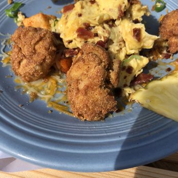 Osprey Café - Partially eaten "Hangtown Fry" with giant fried oysters. - Cafes Near Me - Seaside, Oregon Osprey Café - Partially eaten "Hangtown Fry" with giant fried oysters. - Cafes Near Me - Seaside, Oregon