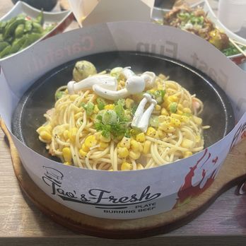 Tao‘s Fresh - Shrimp salmon pasta; Edamame; Takoyaki; Crab Puff8ps - Asian Fusion Near Me - Newark, California