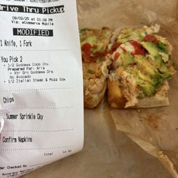 I ordered steak and Mozzella And got some chicken sandwich