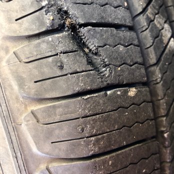 Discount Tire - Tire after it was repaired. Note the little wires beginning to poke out from the damaged surface. - Tires Near Me - Pearland, Texas