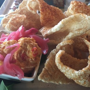 Lunch. Supper! - Pork Crackling with Pimento Cheese dip - New American Near Me - Richmond, Virginia Lunch. Supper! - Pork Crackling with Pimento Cheese dip - New American Near Me - Richmond, Virginia