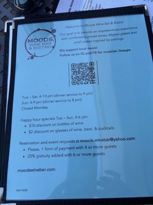 Menu photo 2 Moods Wine Bar & Bistro Sunnyvale, CA Menu photo 2 Moods Wine Bar & Bistro Sunnyvale, CA
