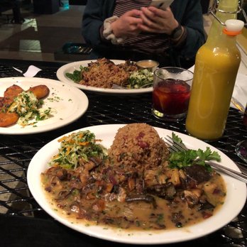 Pambiche - Ropa Vieja, Setas al Ajillo con Berenjena and Maduros - Cuban Near Me - Portland, Oregon Pambiche - Ropa Vieja, Setas al Ajillo con Berenjena and Maduros - Cuban Near Me - Portland, Oregon