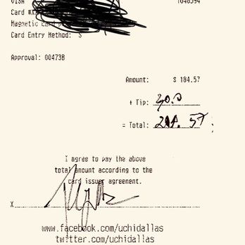 Uchi Dallas - I guess Uchi did not make enough money to pay their employees so their employees have to commit some fraud here. Wow - Japanese Near Me - Dallas, Texas Uchi Dallas - I guess Uchi did not make enough money to pay their employees so their employees have to commit some fraud here. Wow - Japanese Near Me - Dallas, Texas