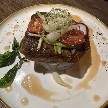 Moc Brunch & Bistro - "Buttered Seared Salmon on Cranberry Fish Sauce" - Breakfast & Brunch Near Me - Toronto, Ontario Moc Brunch & Bistro - "Buttered Seared Salmon on Cranberry Fish Sauce" - Breakfast & Brunch Near Me - Toronto, Ontario