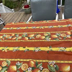 Tablecloth with added zipper.