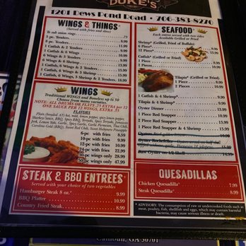 Duke's Wings And Seafood - Menu - Restaurants Near Me - Calhoun, Georgia Duke's Wings And Seafood - Menu - Restaurants Near Me - Calhoun, Georgia