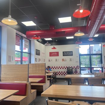 Five Guys - Seating area - Burgers Near Me - Falls Church, Virginia Five Guys - Seating area - Burgers Near Me - Falls Church, Virginia