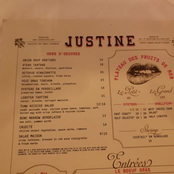 Justine - Menue - French Near Me - New Orleans, Louisiana