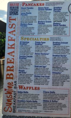 Menu photo 2 Sunshine Breakfast Bar Phoenix, AZ Menu photo 2 Sunshine Breakfast Bar Phoenix, AZ
