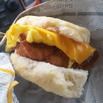 Chick-fil-A - Cheese, egg, and chicken biscuit (7.05.2016 free bfast) - Fast Food Near Me - Chino Hills, California Chick-fil-A - Cheese, egg, and chicken biscuit (7.05.2016 free bfast) - Fast Food Near Me - Chino Hills, California