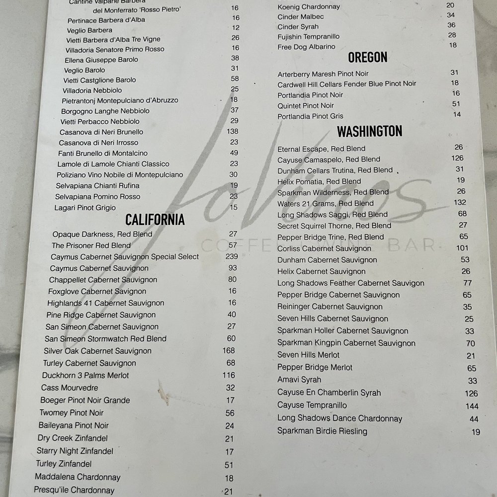 JoVinos - Menu - Coffee & Tea Near Me - Eagle, Idaho