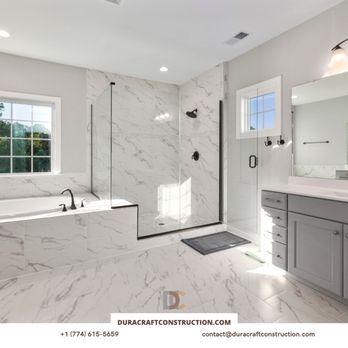 Duracraft Construction - a bathroom with a walk in shower - General Contractors Near Me - Ashland, Massachusetts Duracraft Construction - a bathroom with a walk in shower - General Contractors Near Me - Ashland, Massachusetts