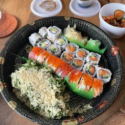 From left: Matrix roll, Christmas roll, top right: Cali roll bottom roll: spicy tuna From left: Matrix roll, Christmas roll, top right: Cali roll bottom roll: spicy tuna