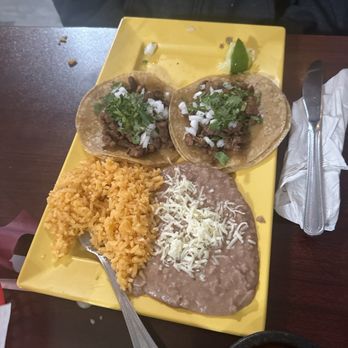 Joe's Downtown Tacos - Steak taco dinner with beans and rice. - Tacos Near Me - Chesterton, Indiana Joe's Downtown Tacos - Steak taco dinner with beans and rice. - Tacos Near Me - Chesterton, Indiana