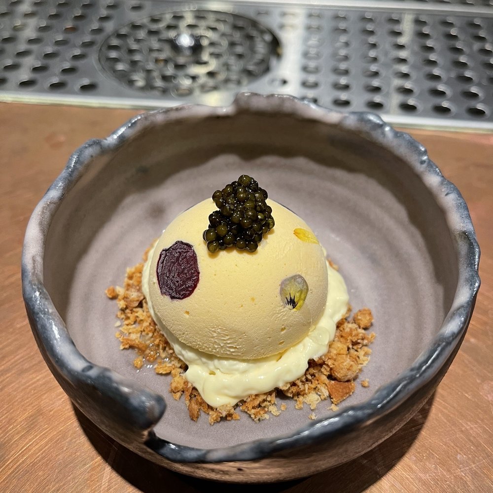 Pasta Bar - Citrus Semifreddo - Caviar, Fig Tea Emulsion, candied Brioche - Italian Near Me - Los Angeles, California Pasta Bar - Citrus Semifreddo - Caviar, Fig Tea Emulsion, candied Brioche - Italian Near Me - Los Angeles, California