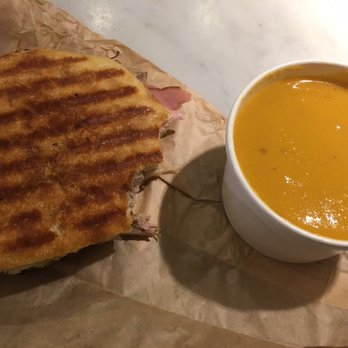 Atticus Bookstore Cafe - 1/2 1/2 cuban panini with sweet potato jalapeño soup. - Coffee & Tea Near Me - New Haven, Connecticut Atticus Bookstore Cafe - 1/2 1/2 cuban panini with sweet potato jalapeño soup. - Coffee & Tea Near Me - New Haven, Connecticut