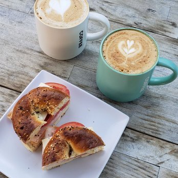 Hyper Coffee - Nuttin' Honey Latte and Lavender Latte and a Power Start bagel sandwich - Coffee & Tea Near Me - Arcadia, California Hyper Coffee - Nuttin' Honey Latte and Lavender Latte and a Power Start bagel sandwich - Coffee & Tea Near Me - Arcadia, California