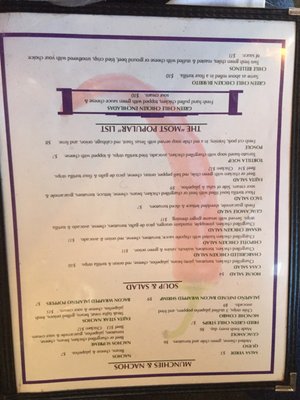 Menu photo 5 Casa Blanca Ruidoso, NM