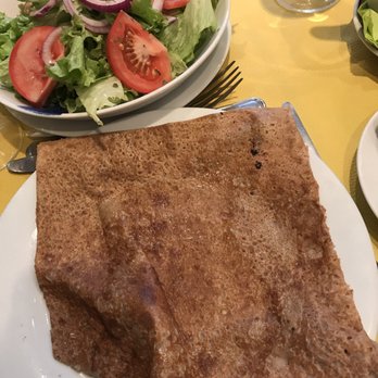 Aux Ducs de Bourgogne - Buck wheat crepes and tomato onion salad - Creperies Near Me - Paris, 75