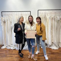 a&bé bridal shop - Seattle - Champagne toast! Yes to the dress