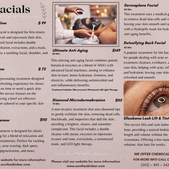 Soothe Skin Bar - Services Menu - Skin Care Near Me - Beaverton, Oregon Soothe Skin Bar - Services Menu - Skin Care Near Me - Beaverton, Oregon