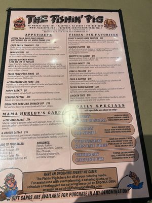 Menu photo 6 The Fishin' Pig Daleville, VA