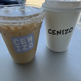 Hot Cafe de Olla latte and iced churro latte