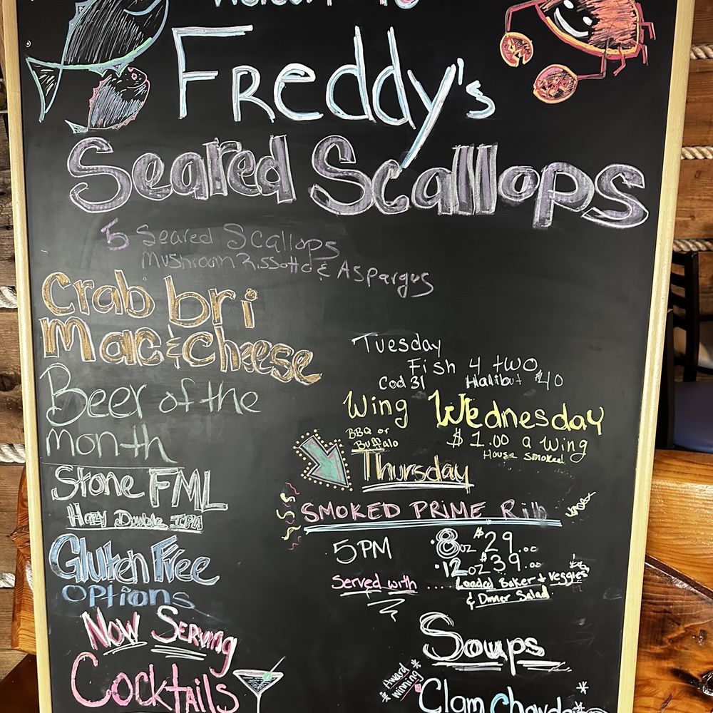 Freddy's Just For The Halibut - Specials board on my visit 10/2/23 - Seafood Near Me - Longview, Washington Freddy's Just For The Halibut - Specials board on my visit 10/2/23 - Seafood Near Me - Longview, Washington