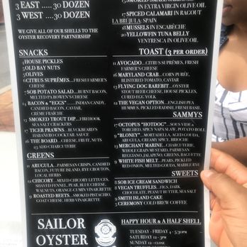 Sailor Oyster Bar - Food Menu - Seafood Near Me - Annapolis, Maryland