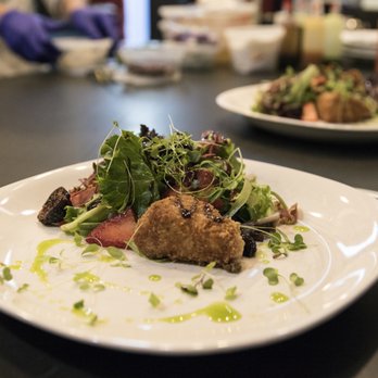 Table At Home - Fried brie and prosciutto salad - Personal Chefs Near Me Table At Home - Fried brie and prosciutto salad - Personal Chefs Near Me
