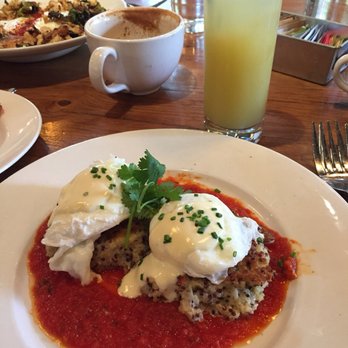 Beatrix - Quinoa cakes with poached eggs - New American Near Me - Chicago, Illinois