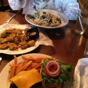 The Cannon Brew Pub - Bulldog burger, fried pickles, and some mussel pasta - Brewpubs Near Me - Columbus, Georgia The Cannon Brew Pub - Bulldog burger, fried pickles, and some mussel pasta - Brewpubs Near Me - Columbus, Georgia